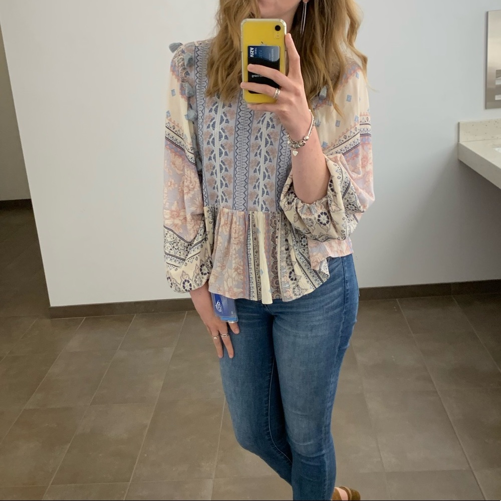 American Eagle Boho tassel top